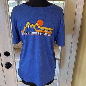 Breckenridge Brewery Colorado Blue Mountain outdoorsy Logo Graphic Tee